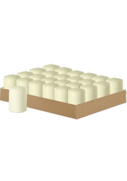 24 Lü Bar Mum Yükseklik 10 cm Krem
