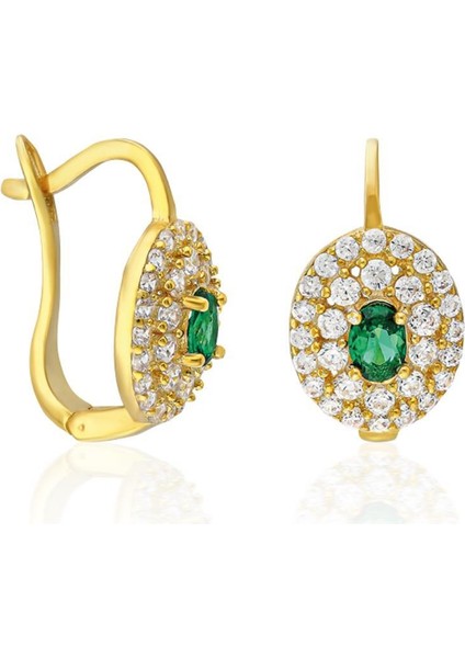 Yeşil Taşlı Küpeler