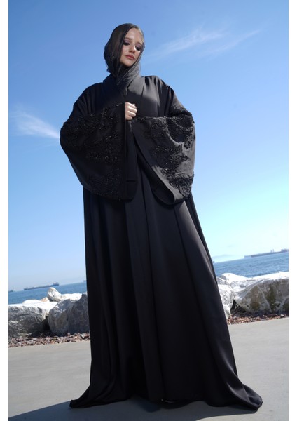 Harika Wear Siyah Kaliteli Abaya Ferace (Büyük Beden)