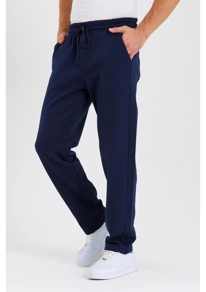 Siyah-Antrasit-Lacivert Arka Cepli Etiket Detaylı Düz Paça Erkek Içi Pamuklu 3'lü Eşofman Altı fırsatları