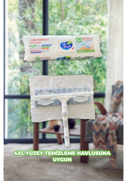 Mandallı Cam Mopu - Teleskopik Sap - Istediğin Bezi Tak Kullan - 1 Adet Yedek Bez Hediyeli modelleri