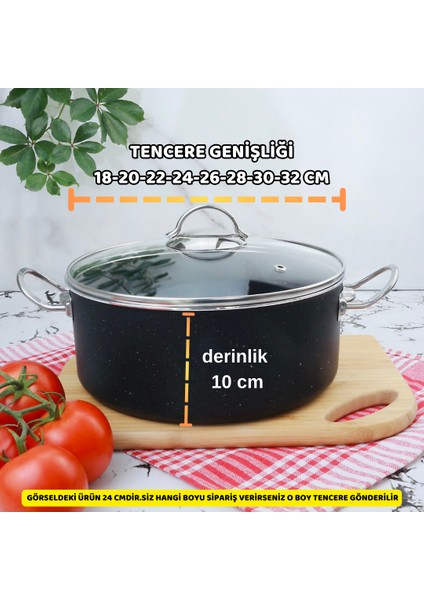 Granit Tencere Derin Siyah- Inox