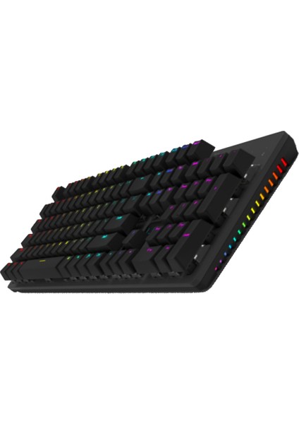 Shield Blue Switch Türkçe Q RGB Full Metal Panel Mekanik Gaming Klavye - Siyah