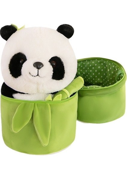 Bambu Tüp Panda Bebek Sevimli Çiçek Peluş Oyuncak (Yurt Dışından)