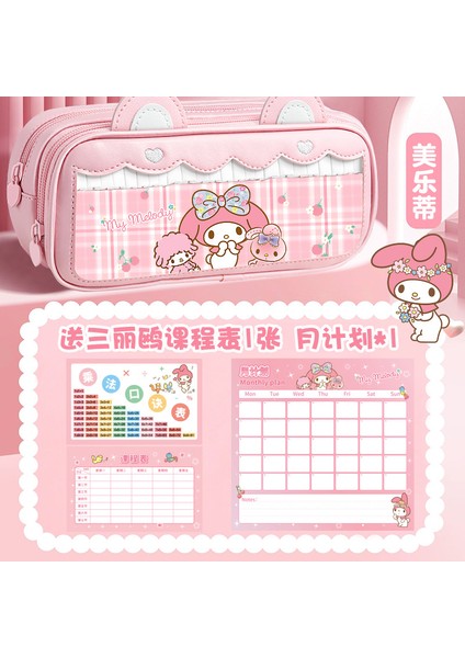 Çocuklar ve Kızlar Için Büyük Kapasiteli Çok Katmanlı Kırtasiye Kutusu Sevimli Karikatür Kalem Kutusu (Yurt Dışından)