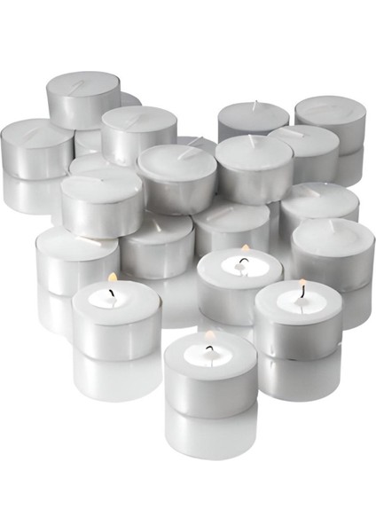 Tealight Mum 50 Li 4 Saat Yanan Buhurdanlık Parti ve Özel Günler Için