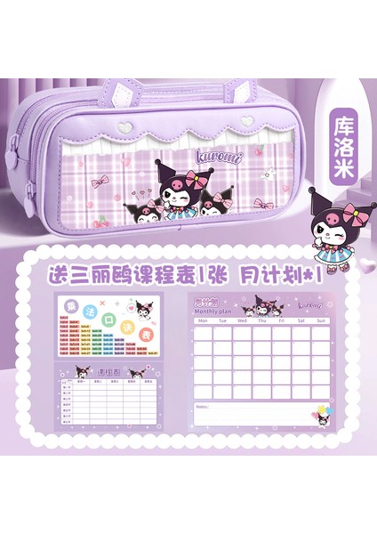 Ilkokul Öğrencilerinin Kalem Kutusu, Ortaokullu Kızların Geniş Kapasiteli ve Gösterişli Karikatür Kalem Çantası (Yurt Dışından)