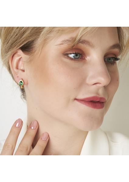 Yeşil Damlalı Taş Küpe indirimleri