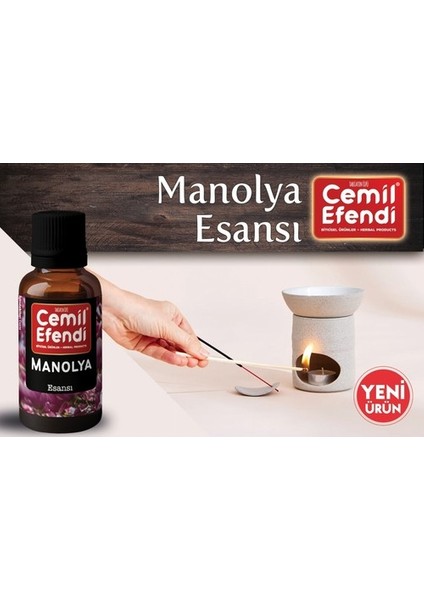 Cemil Efendi Manolya Esansiyel Uçucu Buhurdanlık Yağı Difüzör Esansı Oda Kokusu 10 ml