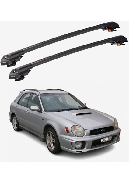 Subaru Impreza 2001-2007 Trx1 Thunder Carrier Kilitli Ara Atkı Taşıyıcı Tavan Barı Gri