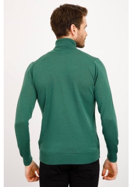 Erkek Siyah Renk Tam Balıkçı Yaka Regular Fit Tüylenme Yapmayan Triko Kazak fiyatları