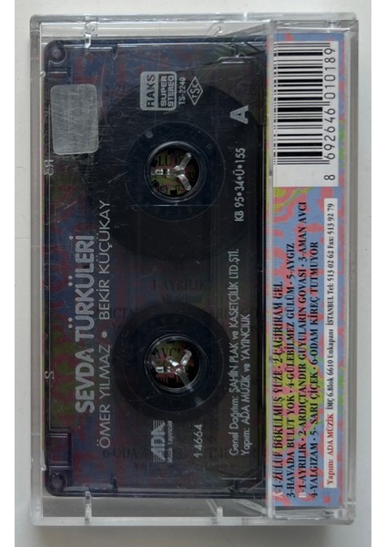 Sevda Türküleri Ömer Yılmaz Bekir Küçükay Kaset (Orjnal Dönem Baskı Kaset)
