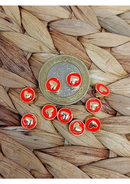 Altın Kaplama Turuncu Kalp Ara Aparat/2 Adet (51856) fiyatları