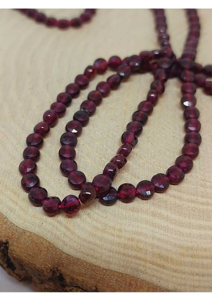 Bileklik Boy Lal (Garnet) (Granat) Taşı Yassı Dizi 2.5*4mm (51208) Yarım Dizi (17CM Uzunluğundadır) modelleri