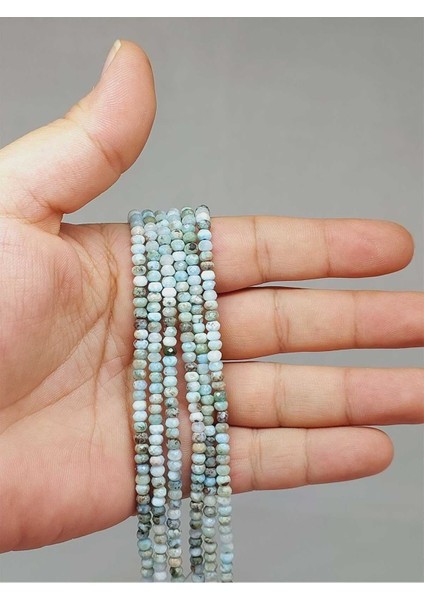 Bileklik Boy Larimar Taşı Dizi 2.5*3.5mm (51218) Yarım Dizi (17CM Uzunluğundadır)