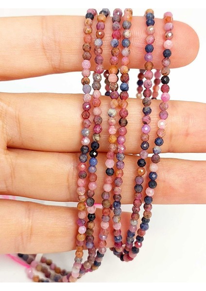 Bileklik Boy Yakut & Safir Açık Renkler Dizi 2.5mm (45444) Yarım Dizi (17CM Uzunluğundadır)