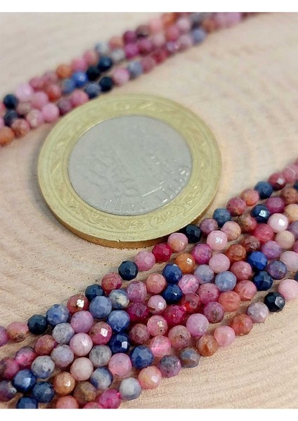 Bileklik Boy Yakut & Safir Açık Renkler Dizi 2.5mm (45444) Yarım Dizi (17CM Uzunluğundadır)