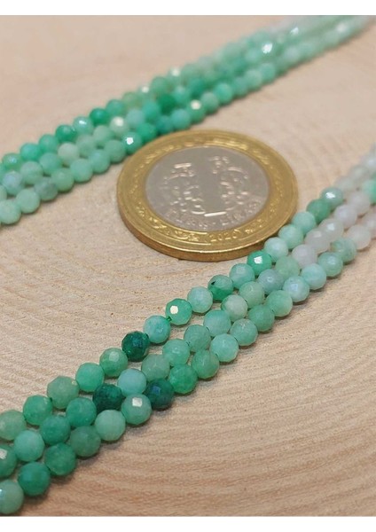 Bileklik Boy Zümrüt Taşı Faset Kesim 3mm Dizi (45910) Yarım Dizi (17CM Uzunluğundadır) fiyatları