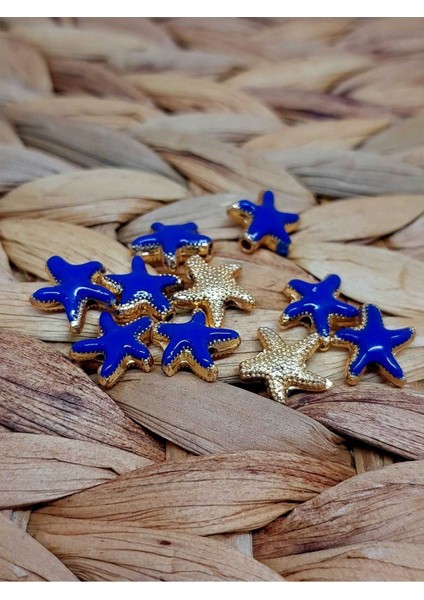 Altın Kaplama Lacivert Yıldız Ara Aparat/2 Adet (51872)