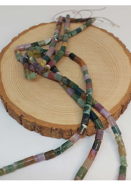 Bileklik Boy Akik Taşı Silindir Kesim 5.5x7.5mm Yarım Dizi (49304) (18CM Uzunluğundadır) modelleri