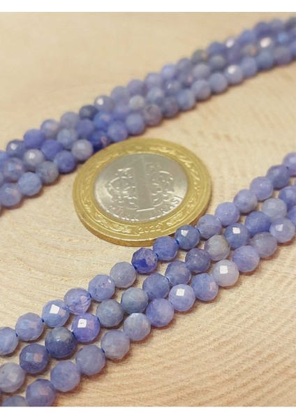 Bileklik Boy Tanzanit Taşı Faset Kesim Yarım Dizi 4mm (18CM Uzunluğundadır) fiyatları