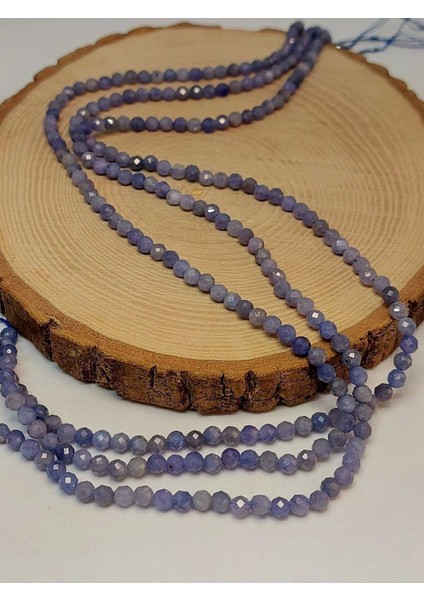 Bileklik Boy Tanzanit Taşı Faset Kesim Yarım Dizi 4mm (18CM Uzunluğundadır) modelleri