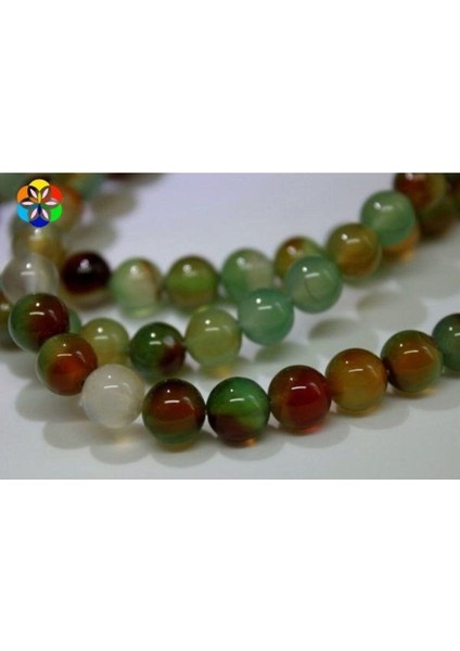 Bileklik Boy Akik Taşı Yarım Dizi 8mm (4406) (18CM Uzunluğundadır)