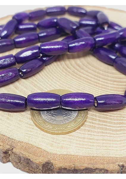 Bileklik Boy Yarım Dizi Ahşap Silindir Kesim 7*14MM Mor (51426) (18CM Uzunluğundadır) modelleri