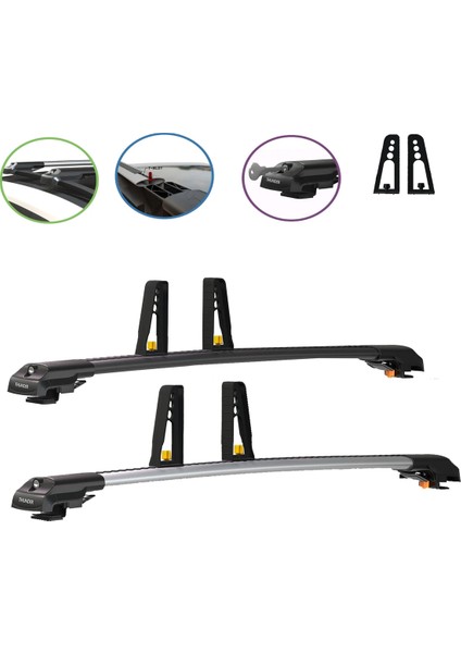 Hyundaı Santa Fe 2007-2012 Trx1 Thunder Carrier Kilitli Ara Atkı Taşıyıcı Tavan Barı 4 Adet Dayama Dahil