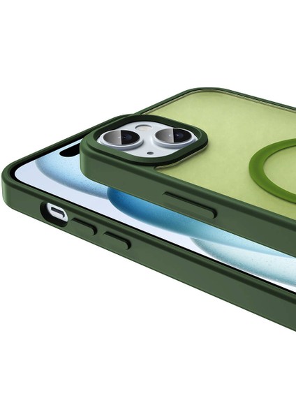 Apple iPhone 15 Kılıf Magsafe Şarj Özellikli Mat Arka Yüzey Sio Kapak