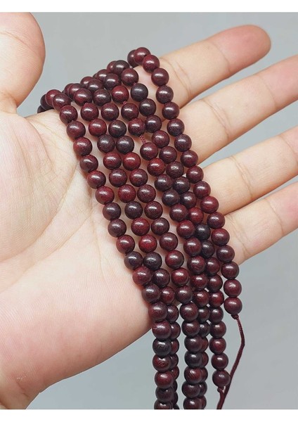 Bileklik Boy Ud Ağacı Ahşap Yarım Dizi 6mm (51374) (18CM Uzunluğundadır)