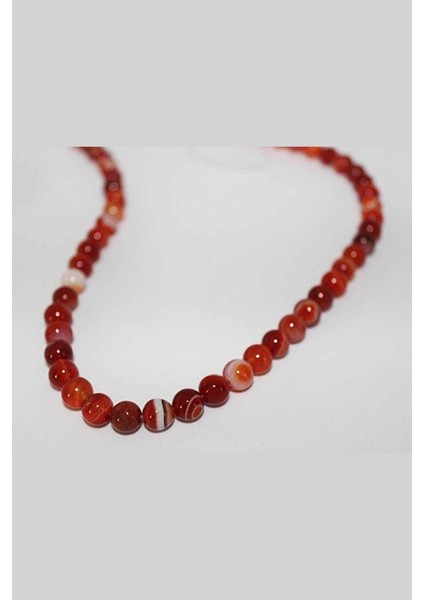 Çeyrek Dizi (9cm Uzunluğundadır!) Akik Taşı Çeyrek Dizi 8mm (14235)