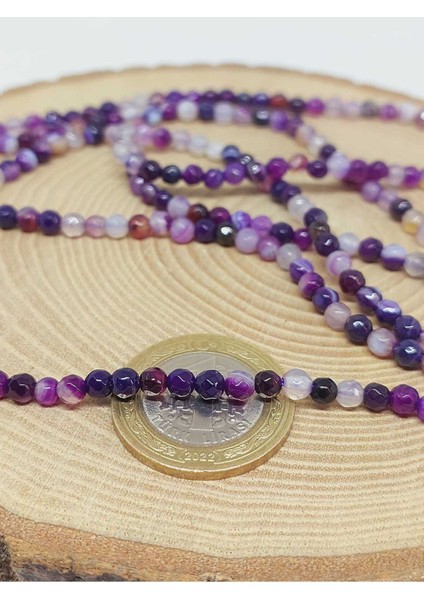 Bileklik Boy Akik Taşı Faset Kesim Yarım Dizi 4mm (18CM Uzunluğundadır) modelleri