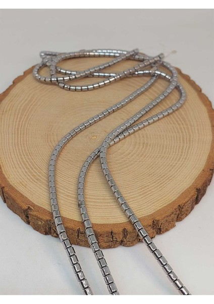 Bileklik Boy Hematit Taşı Yarım Dizi 3.5*3.5mm (48216) (18CM Uzunluğundadır) modelleri