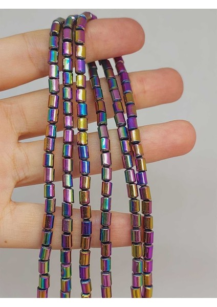 Bileklik Boy Hematit Taşı Yarım Dizi 4*5.5mm (48138) (18CM Uzunluğundadır)