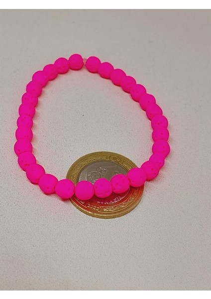 Lav Taşı Fosforlu Pembe Renk Bileklik 6mm (52392) fiyatları