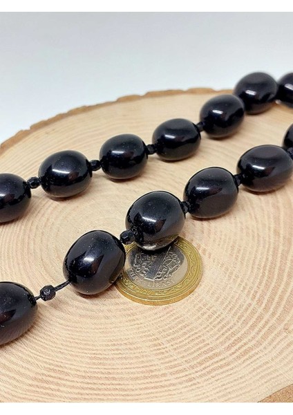 Obsidyen Taşı Şekilli Yarım Dizi (44605) (18CM Uzunluğundadır) fiyatları