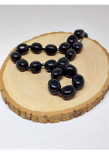 Obsidyen Taşı Şekilli Yarım Dizi (44605) (18CM Uzunluğundadır) modelleri