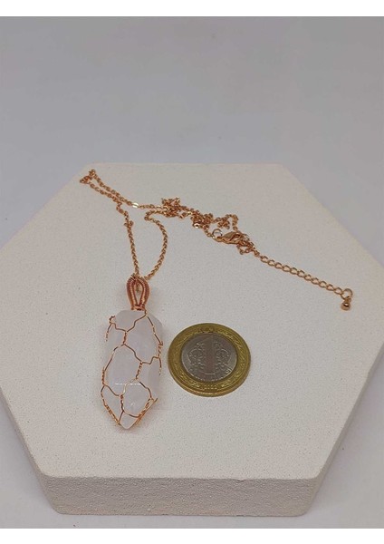 Kristal Kuvars Bakır Malzemeli El Örgüsü Özel Pandül Sarkaç (Kolye Ucu) (51340) modelleri