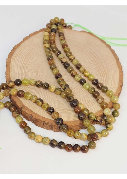 Bileklik Boy Yeşil Alacalı Lal (Granat) (Garnet) Taşı Yarım Dizi 6mm (49226) (18CM Uzunluğundadır) modelleri