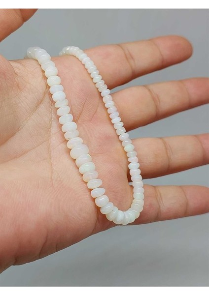 Avustralya Opal Taşı Kolye Yansımalı Renkler 43 Karat Çelik Kapama (51276)