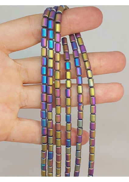 Bileklik Boy Hematit Taşı Yarım Dizi 4*5.5mm (48134) (18CM Uzunluğundadır)
