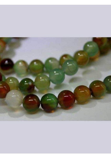 Çeyrek Dizi (9cm Uzunluğundadır!) Akik Taşı Çeyrek Dizi 8mm (4406)