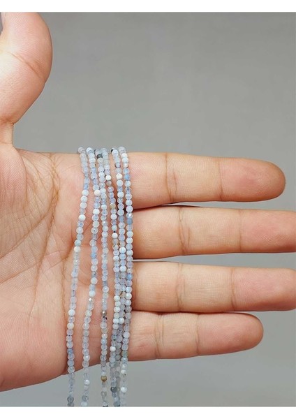 Bileklik Boy Akuamarin Taşı Dizi 2mm (51184) Yarım Dizi (17CM Uzunluğundadır)