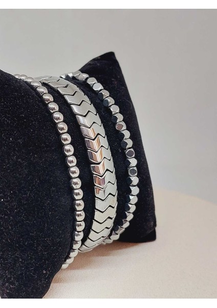 Hematit Tasarım Unisex Bileklik (3lü Set) (51570) modelleri