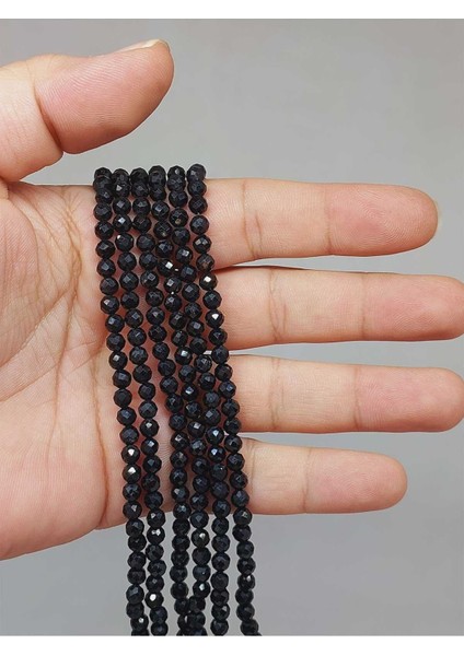 Bileklik Boy Turmalin Taşı Yarım Dizi 4mm (51242) (18CM Uzunluğundadır)