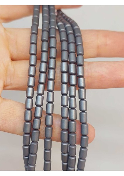Bileklik Boy Hematit Taşı Yarım Dizi 4*5.5mm (48148) (18CM Uzunluğundadır)