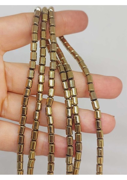 Bileklik Boy Hematit Taşı Yarım Dizi 4*5.5mm (48140) (18CM Uzunluğundadır)