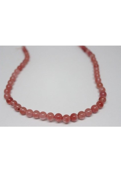 Çeyrek Dizi (9cm Uzunluğundadır!) Gül Kuvars Taşı Çeyrek Dizi 8mm