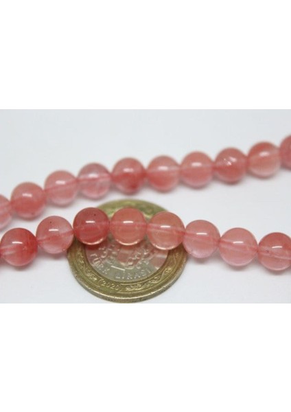 Çeyrek Dizi (9cm Uzunluğundadır!) Gül Kuvars Taşı Çeyrek Dizi 8mm modelleri